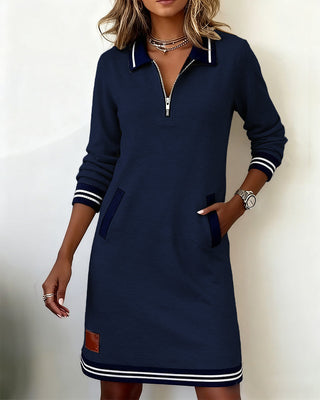 Dorellia | Lässiges Langarmkleid mit Reißverschluss