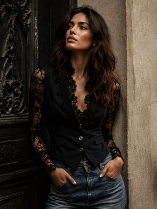 Noémie | Blazer mit semi-transparenten Ärmeln