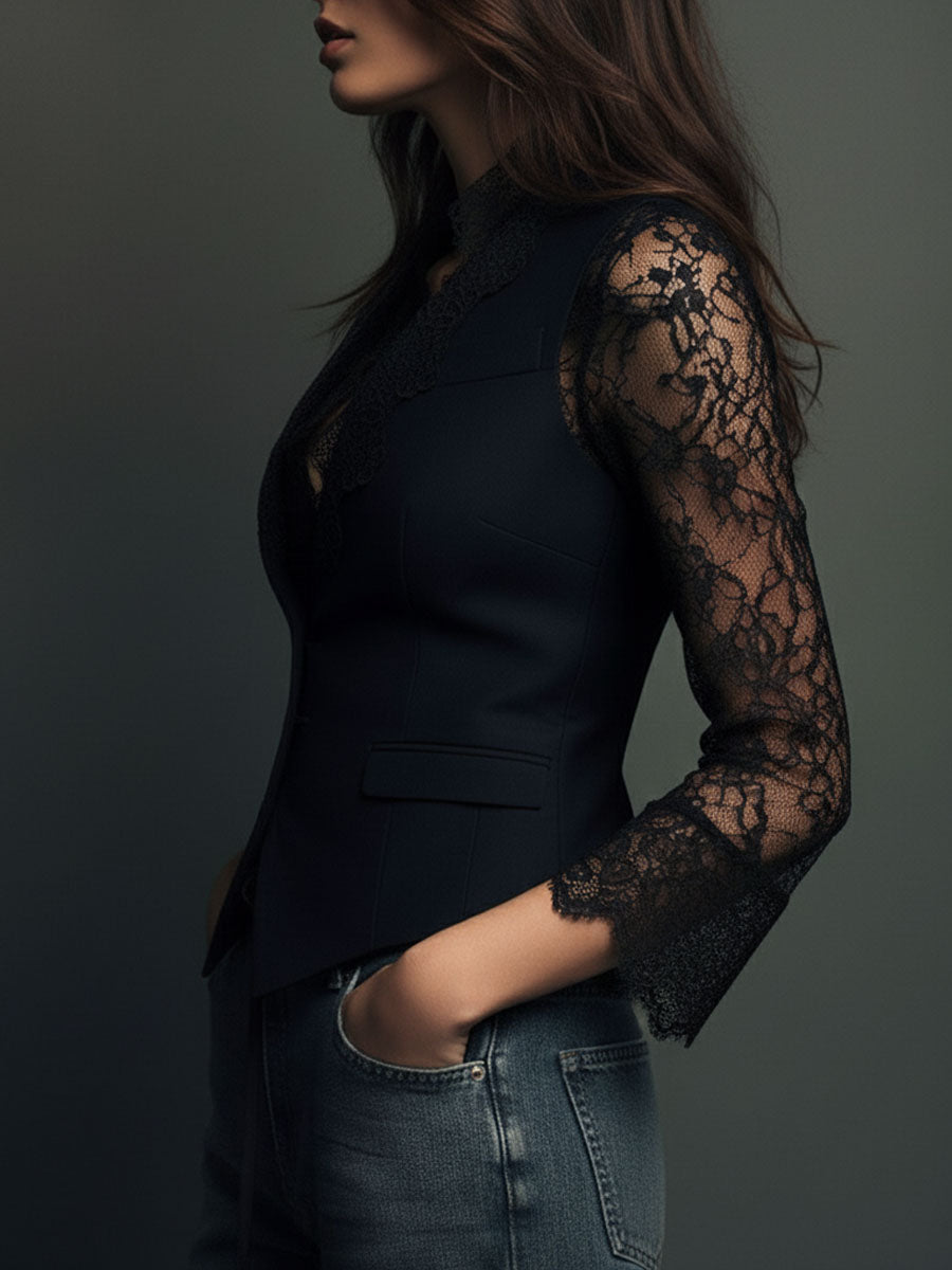 Noémie | Blazer mit semi-transparenten Ärmeln