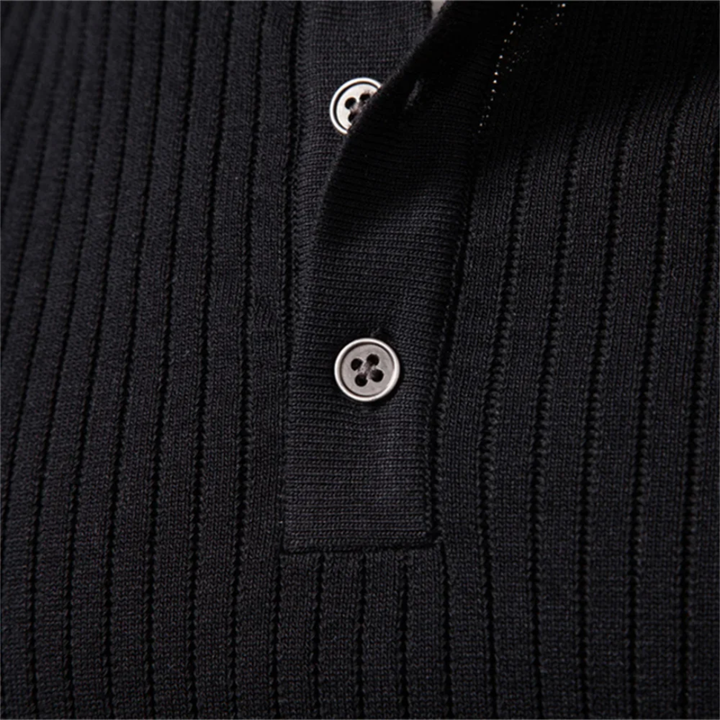 Kron | Geripptes Henley-Shirt