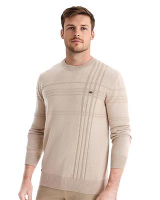 Herrenpullover mit Karomuster