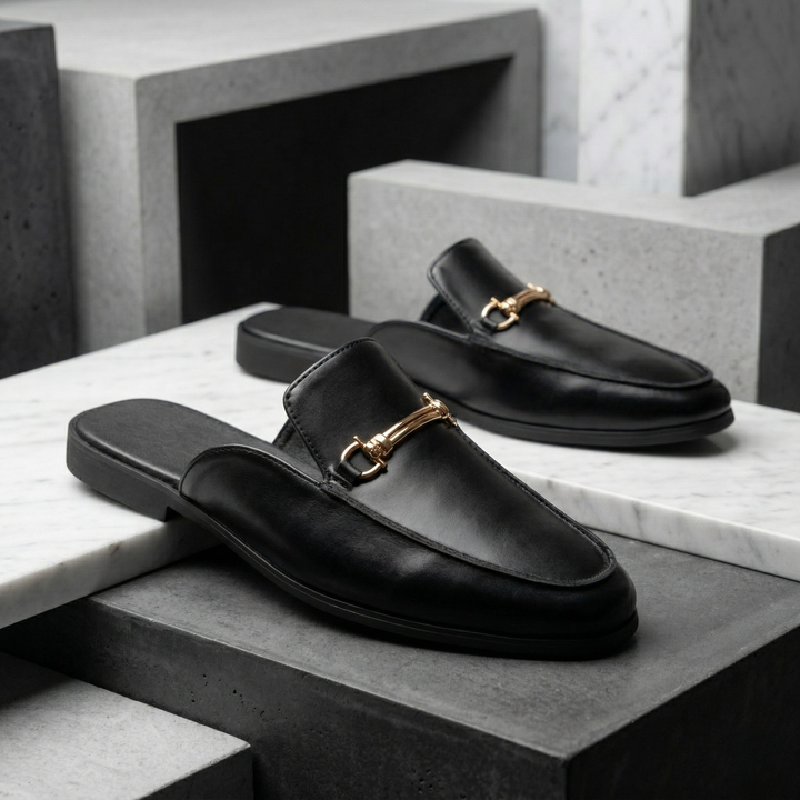 Kron | Luxuriöse Leder-Pantoletten