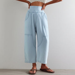 Damen Haremshose Weit Schnitt Casual Relaxed Fit