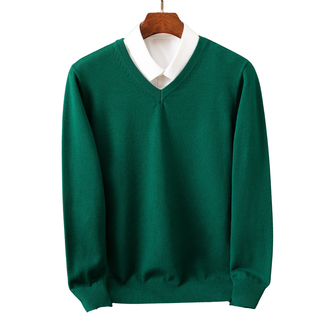 Eleganter Kaschmirpullover mit V-Ausschnitt