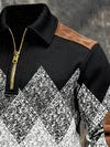 Zanik | Geometrischer Pullover mit halbem Reißverschluss