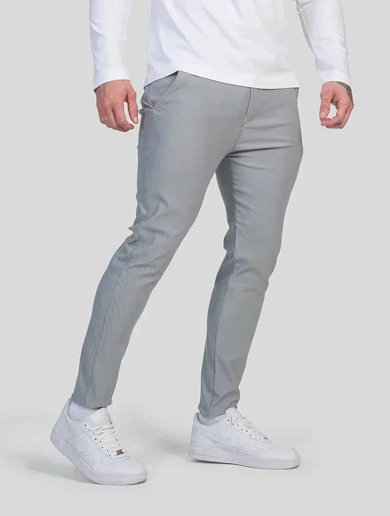 Felix Slim-Fit-Stretchhose für Herren – Hellgrau