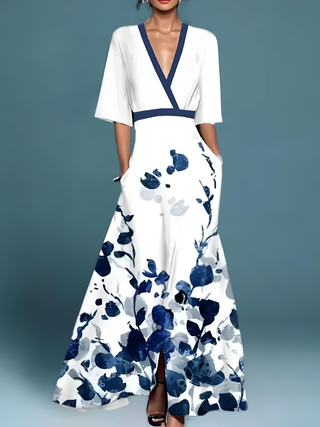 Kleid Damen Floral Regular Fit Elegant Freizeit &amp; Festlich
