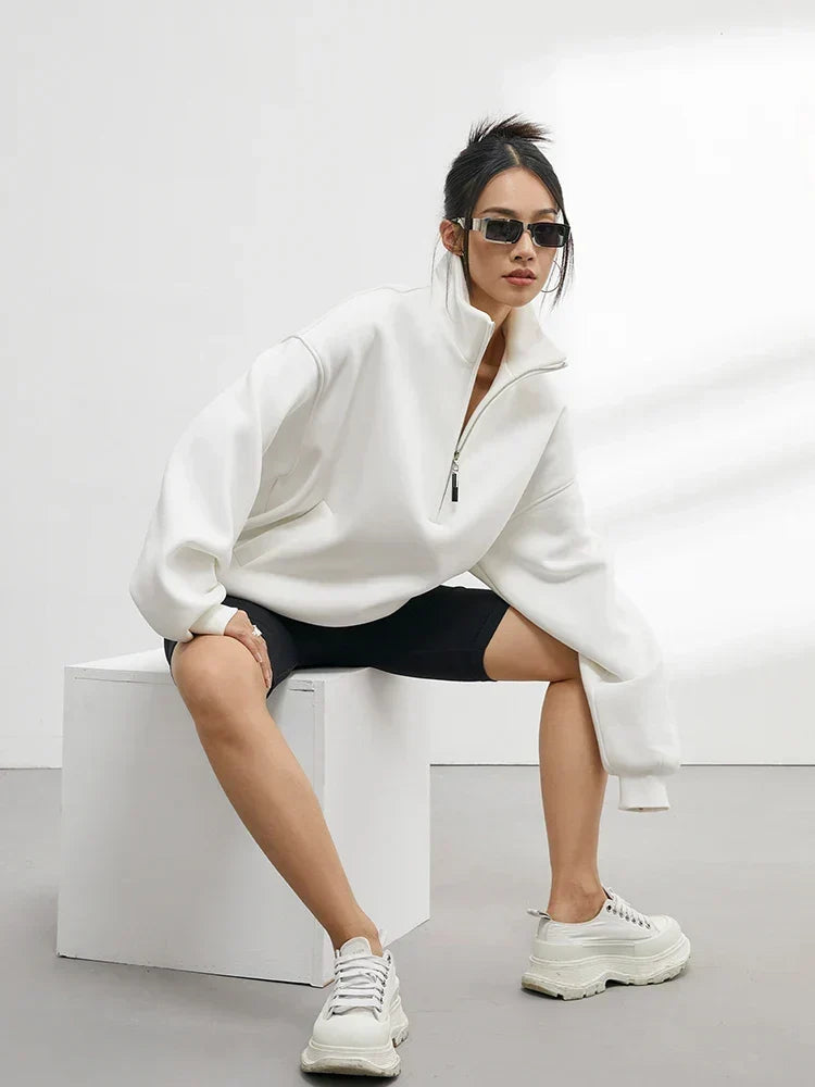 Evangeline | Entspanntes Half-Zip Sweatshirt