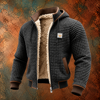 Klaus | Retro-Jacke mit Kapuze und Reißverschluss