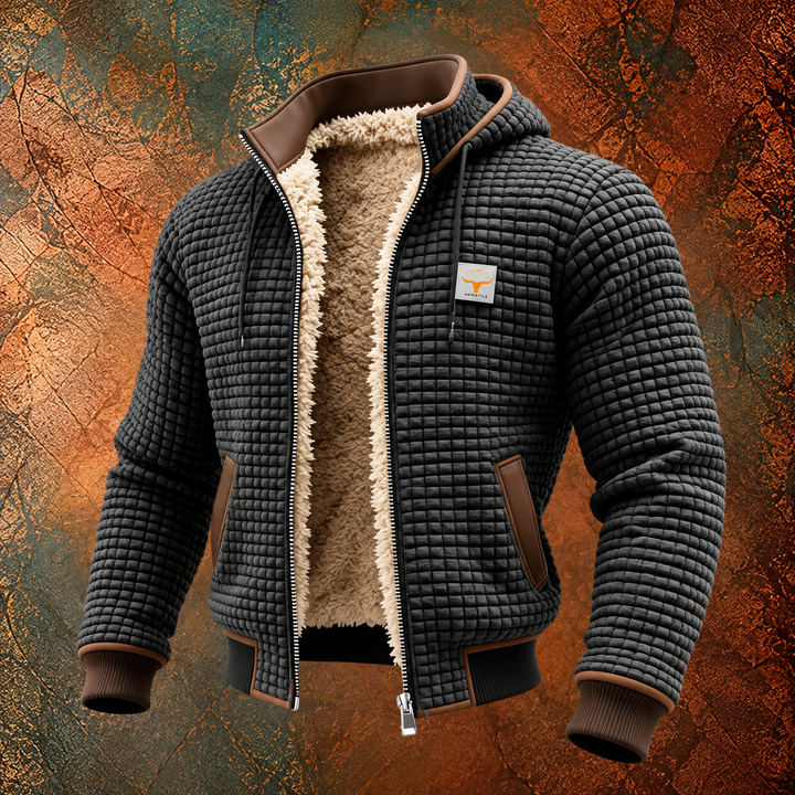 Klaus | Retro-Jacke mit Kapuze und Reißverschluss