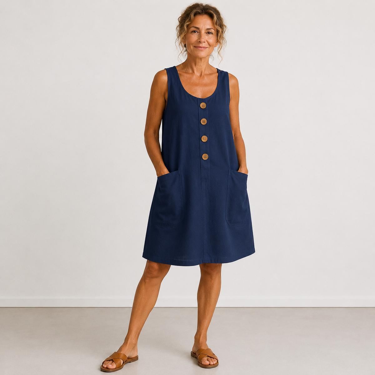 Macey | Sommerkleid aus Baumwolle und Leinen