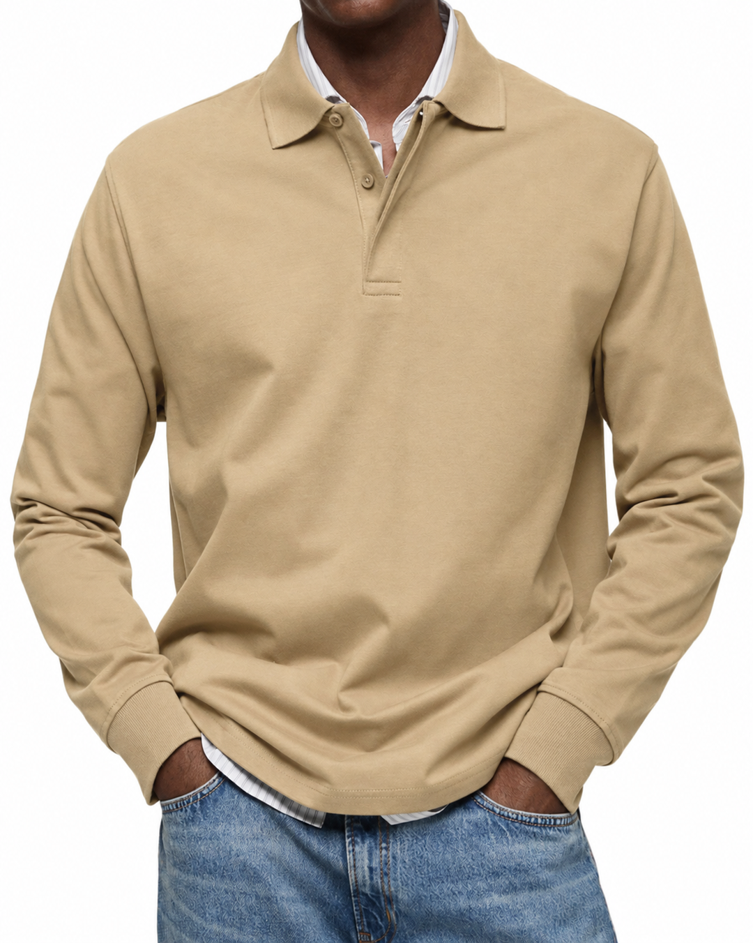 Herren Polo-Shirt mit Knopfleiste | Lange Ärmel