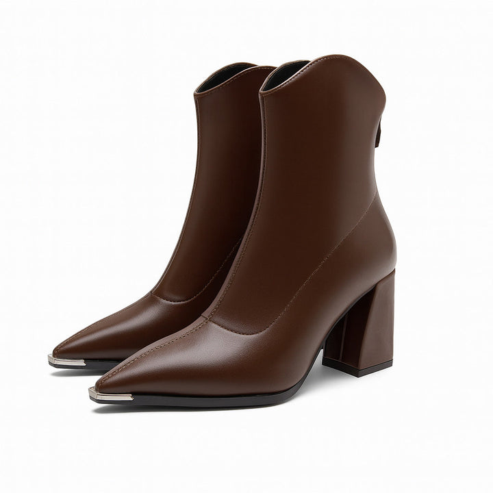 Damen Stiefel aus Kunstleder mit Metallkappe