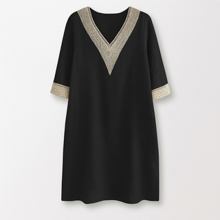 Sommerkleid Damen Relaxed Fit Freizeit V-Ausschnitt Spitze