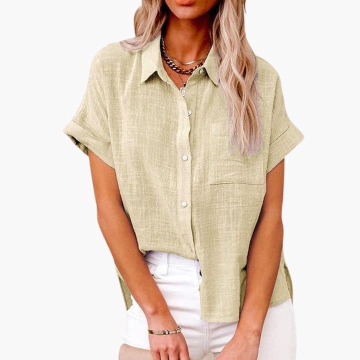 Damen Bluse mit Rundhalsausschnitt in Lässigem Stil für Alltag