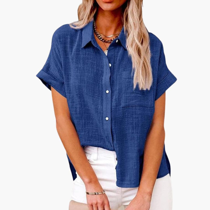 Damen Bluse mit Rundhalsausschnitt in Lässigem Stil für Alltag