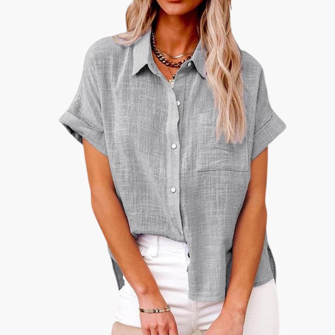 Damen Bluse mit Rundhalsausschnitt in Lässigem Stil für Alltag
