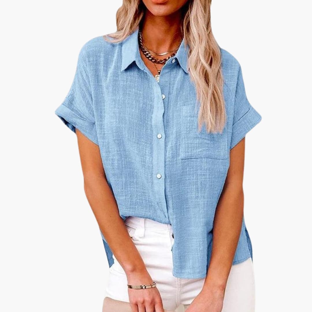 Damen Bluse mit Rundhalsausschnitt in Lässigem Stil für Alltag
