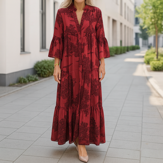 Elegante Kleider Damen | Festliches Blumenkleid mit Fließendem Schnitt | Ideal für Hochzeitsgast und Besondere Anlässe