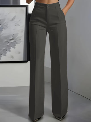 Elegante Stoffhose Damen | Hochgeschnittene Hose mit Elastischem Bund | Vielseitig für Büro und Freizeit