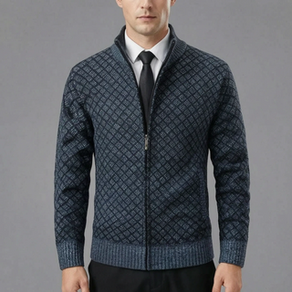 James | Herren Strickjacke mit Reißverschluss und hohem Kragen