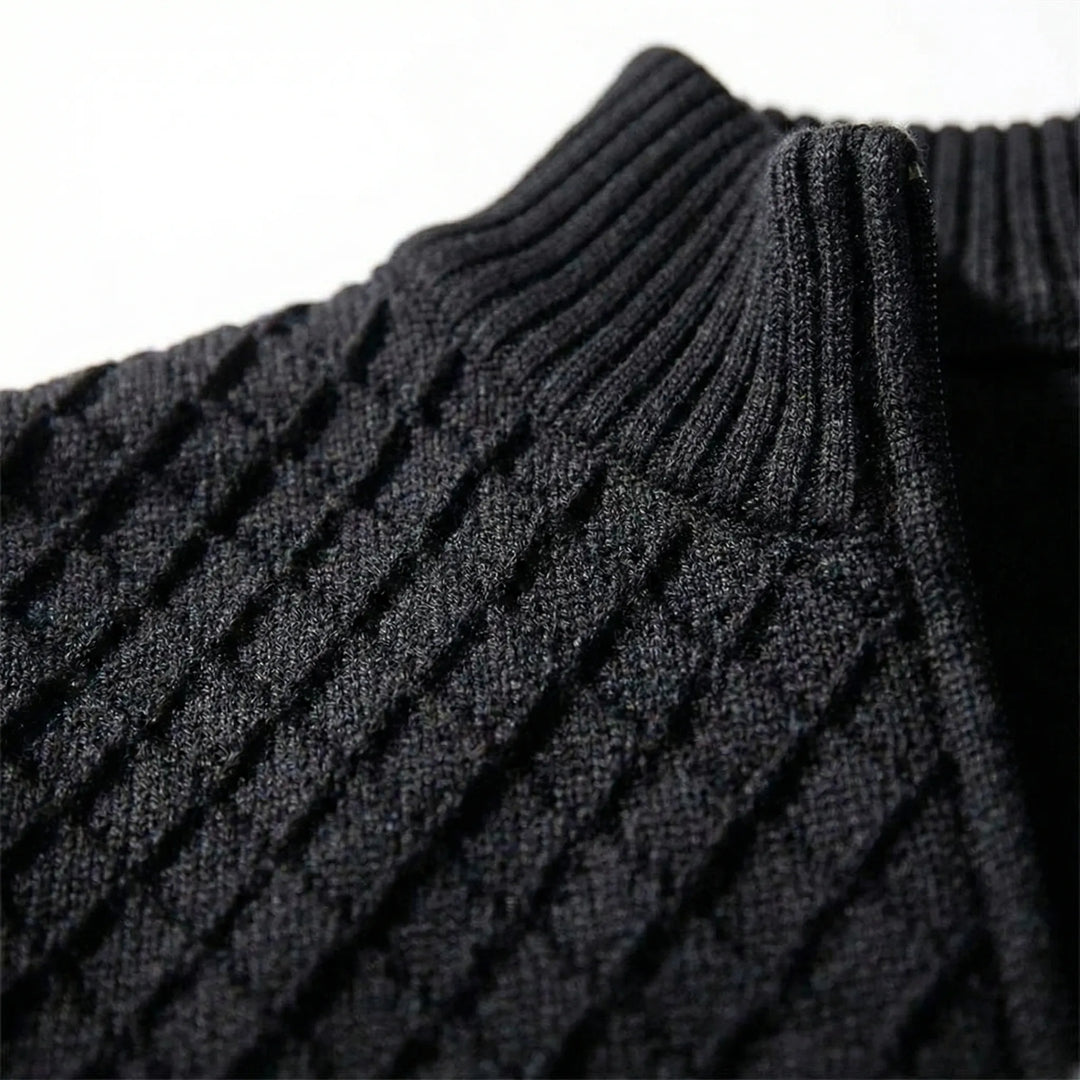 James | Herren Strickjacke mit Reißverschluss und hohem Kragen