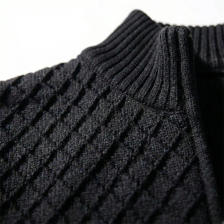 James | Herren Strickjacke mit Reißverschluss und hohem Kragen