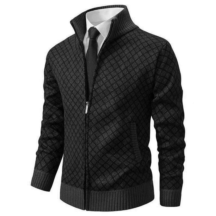 James | Herren Strickjacke mit Reißverschluss und hohem Kragen