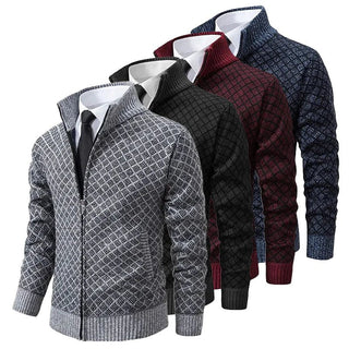 James | Herren Strickjacke mit Reißverschluss und hohem Kragen