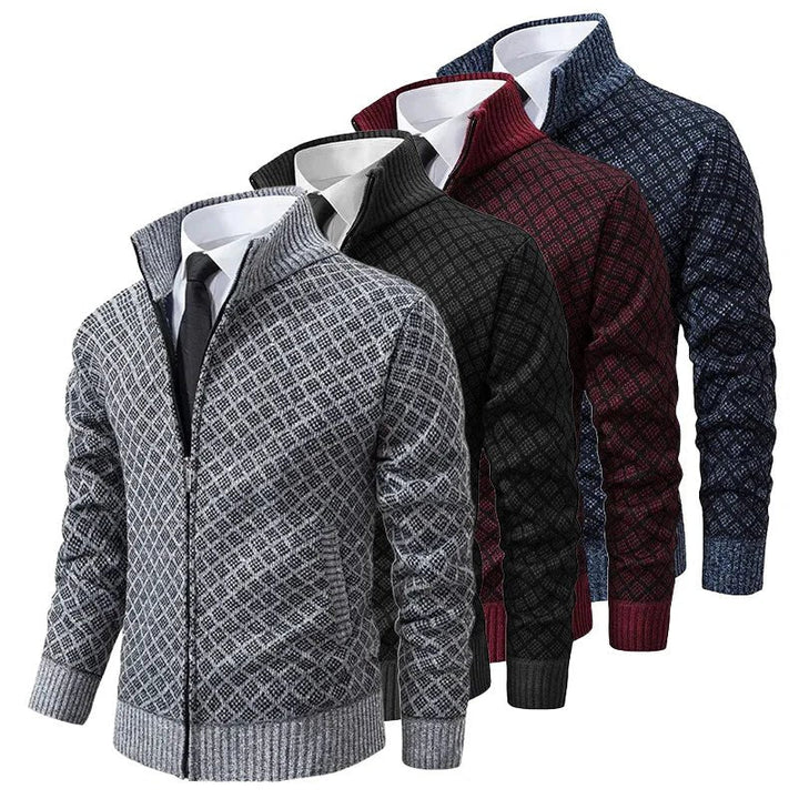 James | Herren Strickjacke mit Reißverschluss und hohem Kragen