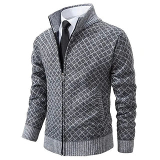 James | Herren Strickjacke mit Reißverschluss und hohem Kragen