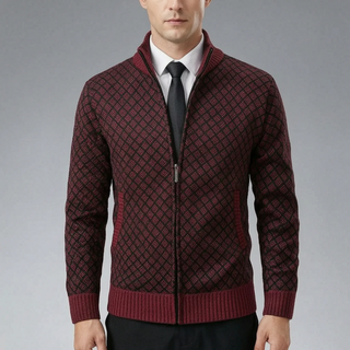 James | Herren Strickjacke mit Reißverschluss und hohem Kragen