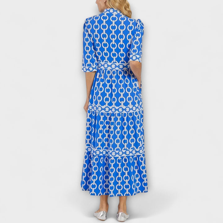 Juliette | Elegante Kleider Damen Midi-Kleid mit Kettenmuster | Vielseitiges Design für Stil und Komfort