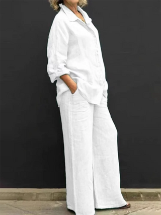 LUNA | Vintage Leinen Zweiteiliges Set für Damen