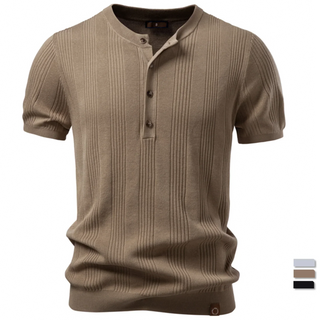 Kron | Geripptes Henley-Polo