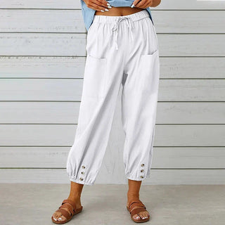 Damenhose Relaxed Fit Casual mit Taillenknoten und maritimem Stil
