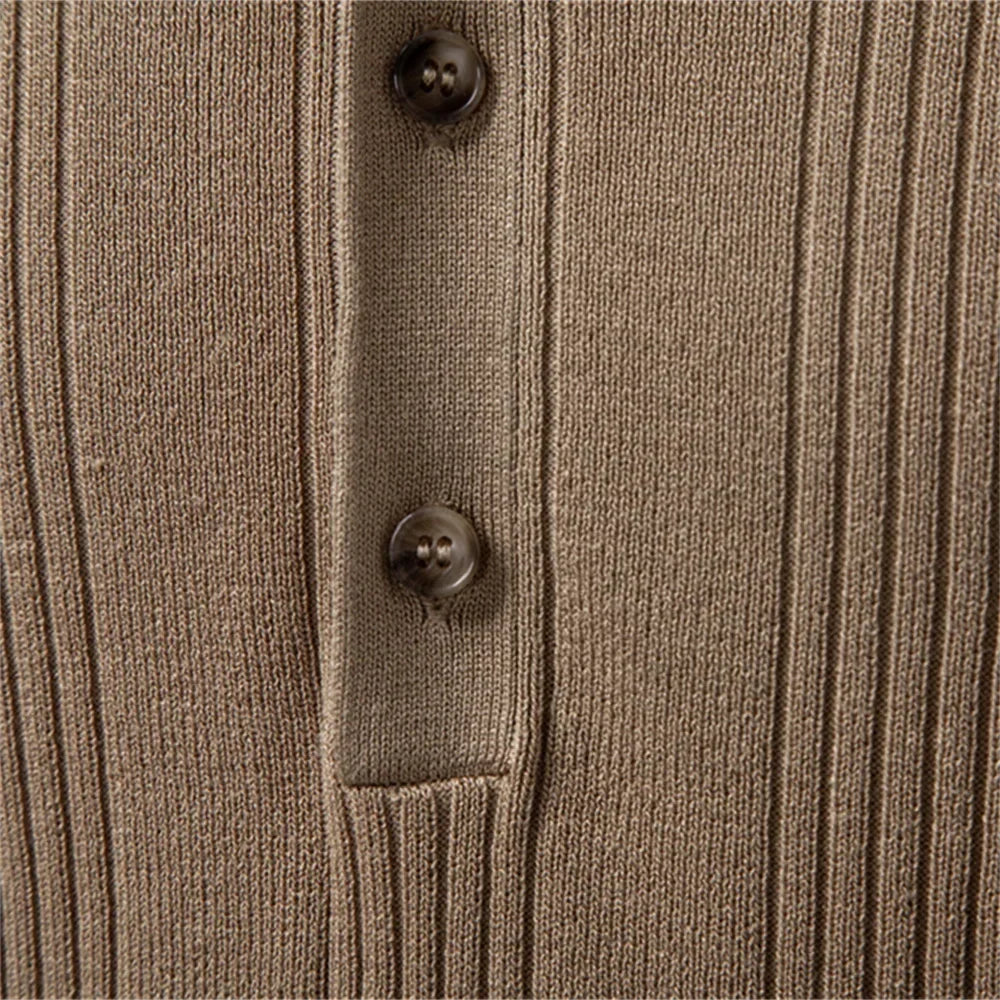 Kron | Geripptes Henley-Polo