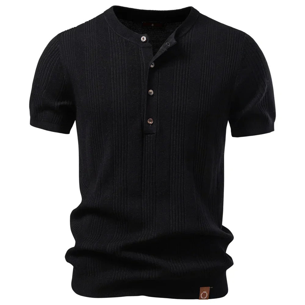 Kron | Geripptes Henley-Polo