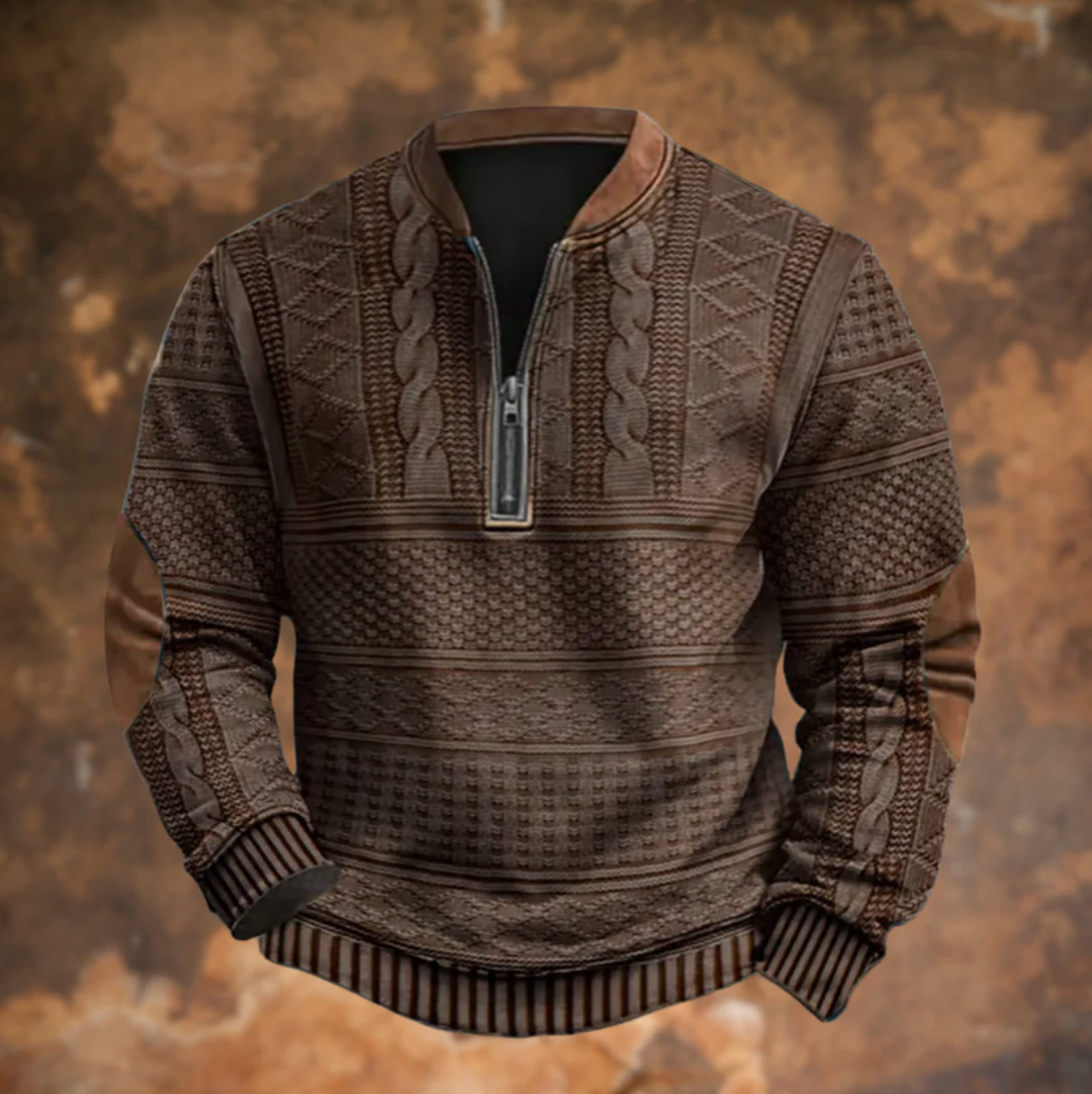 Dimitri™ | Retro-Pullover mit halbem Reißverschluss