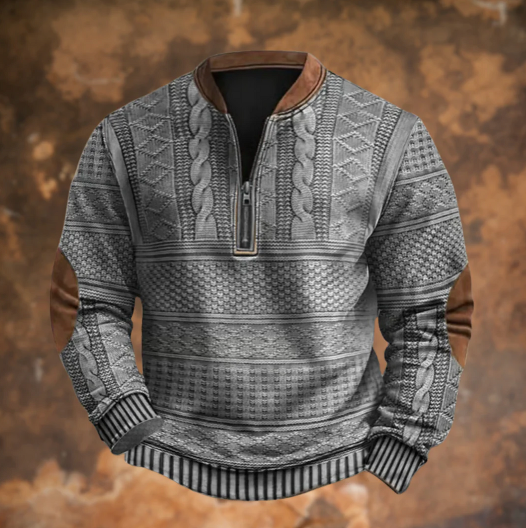 Dimitri™ | Retro-Pullover mit halbem Reißverschluss
