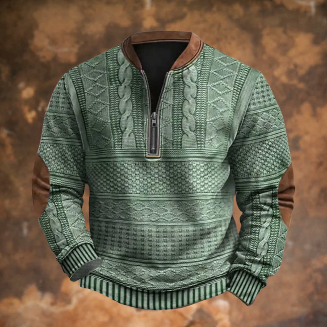 Dimitri™ | Retro-Pullover mit halbem Reißverschluss