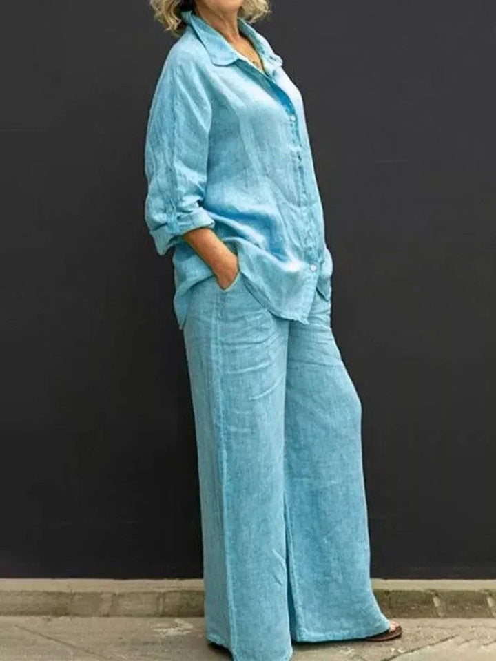 LUNA | Vintage Leinen Zweiteiliges Set für Damen