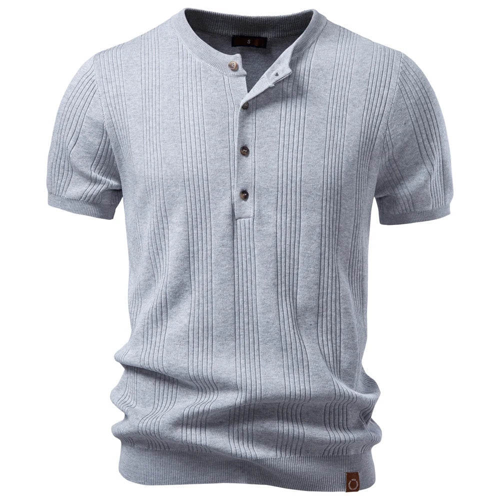Kron | Geripptes Henley-Polo