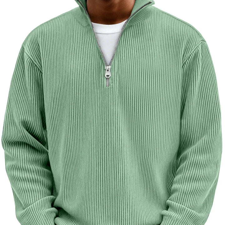 Daniel | Langarmpullover mit halbem Reißverschluss
