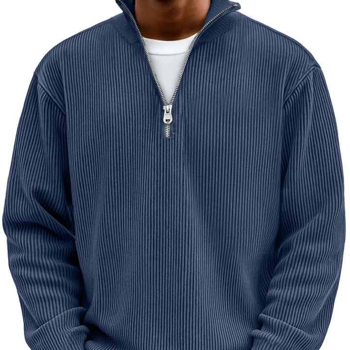 Daniel | Langarmpullover mit halbem Reißverschluss