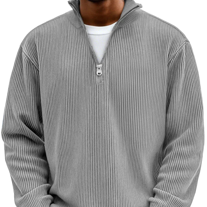 Daniel | Langarmpullover mit halbem Reißverschluss