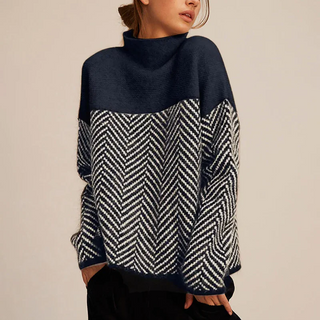 Halle | Chevron-Trichterkragenpullover