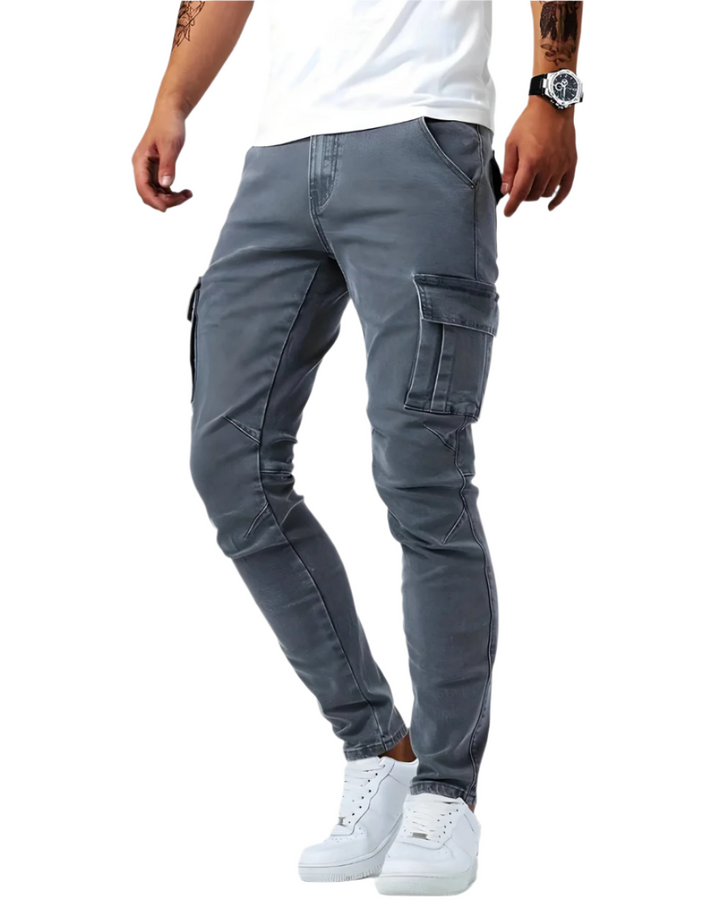 Kron™ Cargo-Hosen für Herren – elastische Arbeitshosen mit vielen Taschen