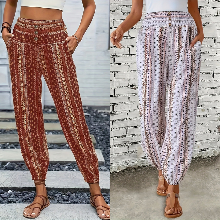Amelie | Hochsitzende Hose – Boho-Chic für Deine Garderobe