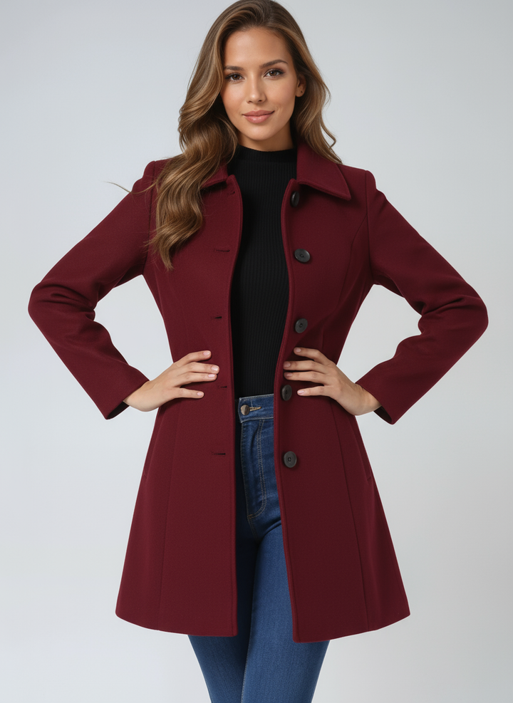 Winter-Trenchcoats für Frauen mit Einfachknopf